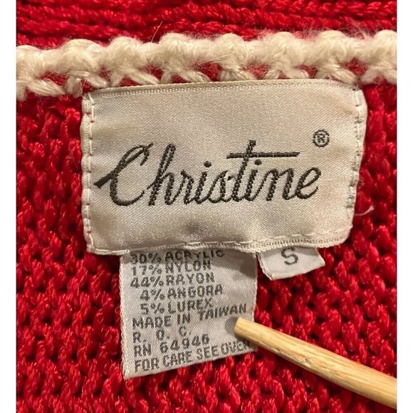 Vintage Christine Glam Sweater S Oversize Metallic Fuzzy Cozy Punk Rock Vampire - Picture 6 of 7